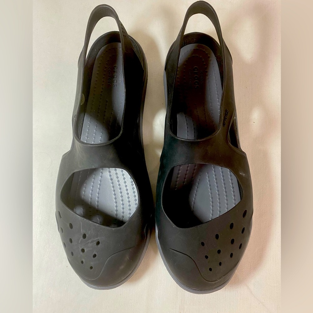 CROCS Black Sandals Water Shoes Swiftwater Wave Sz 8